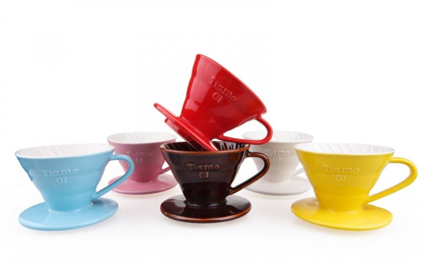 Tiamo | Dripper na kávu V02, Keramika, více barev
