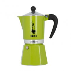 Bialetti - RAINBOW, zelený, kávovar, moka konvička, objem 6 šálků