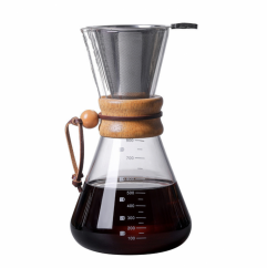 kawio - glass coffee pot with metal filter, 600 ml