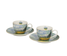 Duo - 2 porcelánové espresso hrnky s podšálky Wheat Field - V. van Gogh, 110 ml