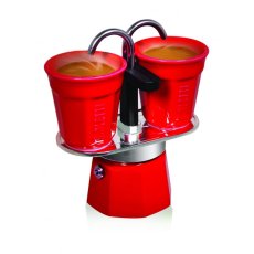 Bialetti - Mini Express red set, moka pot + 2 cups