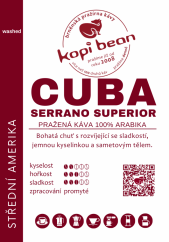 Cuba Serrano Superior - čerstvě pražená káva, min. 50g