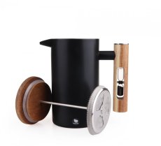 kawio | French Press with Timer – 1000 ml – Black Steel