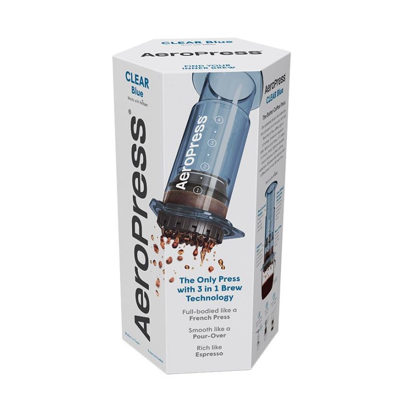 AeroPress | Cestovní kávovar Clear, Modrý Tritan
