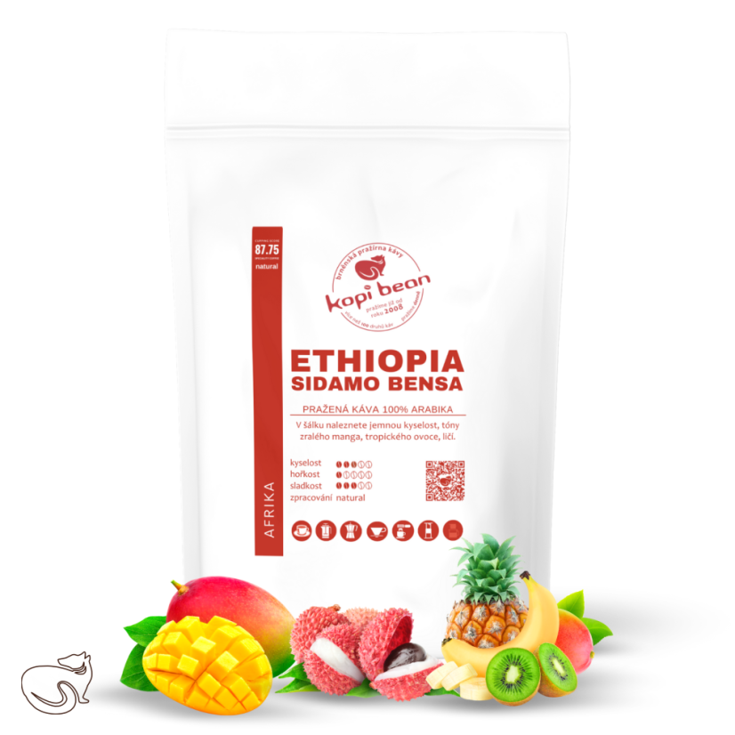 Ethiopia Sidamo Bensa - čerstvě pražená káva, min. 50 g