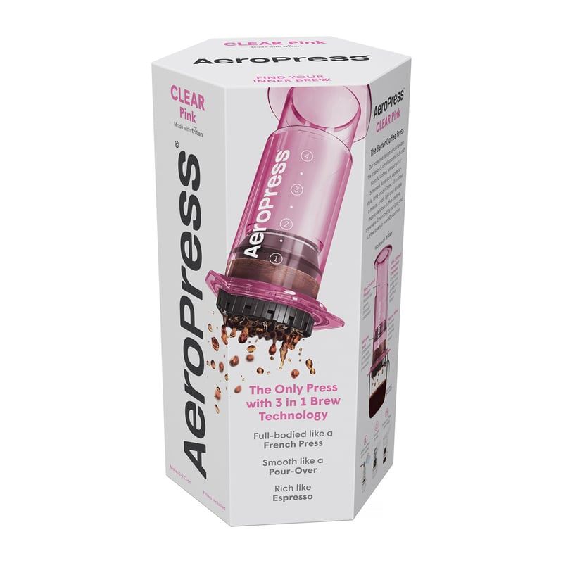 AeroPress® Clear pink - travel coffee maker