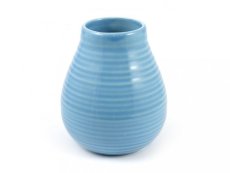 Calabash - ribbed, azure ceramic for mate tea