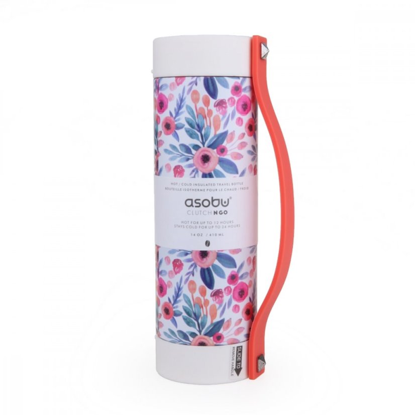 Asobu - travel thermos Clutch&Go LA16 Floral, 410 ml