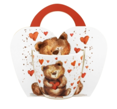 Duo - porcelánový hrnek Teddy Bear with a Heart, 460 ml