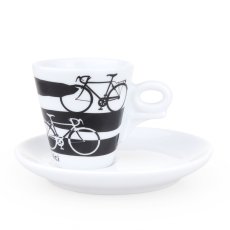 dAncap - šálka s podšálkou espresso Italia in Bici, pruhy, 70 ml