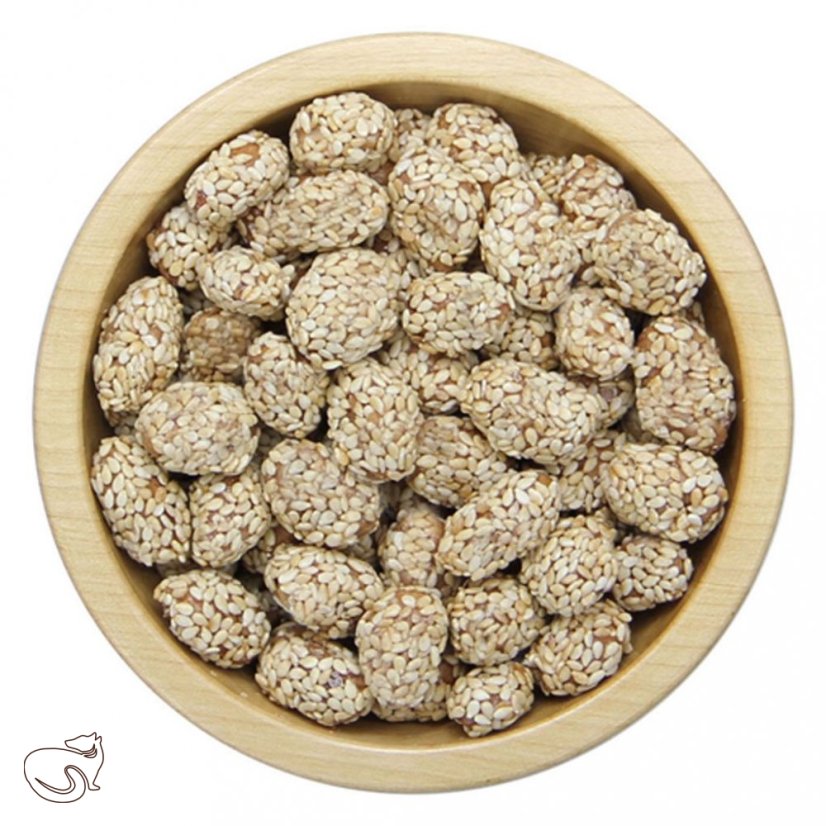 Arašídy pražené v cukru se sezamem, min. 100 g