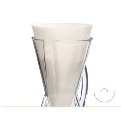 Chemex ФП-2 паперовий напівкруглий фільтр на 1-3 чашки, 100 шт.