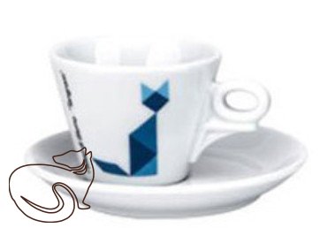 dAncap - šálek s podšálkem na cappuccino Tangram, kočka, 180 ml