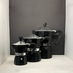 G.A.T. - кавоварка moka pot SUPERMOKA black об'єм 3 чашки, чорний