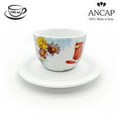 dAncap - Чашка з блюдцем для капучіно Giardino D. Meravigle, троянда, 190 мл