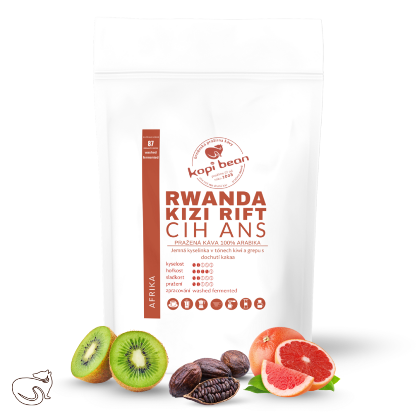 Rwanda Kizi Rift Cih ANS - čerstvě pražená káva, min. 50g