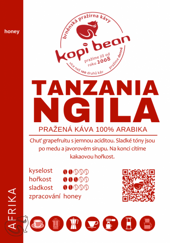 Tanzania Ngila AA - čerstvě pražená káva, min. 50g