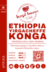 Ethiopia Yirgacheffe Konga – čerstvě pražená káva, min. 50 g