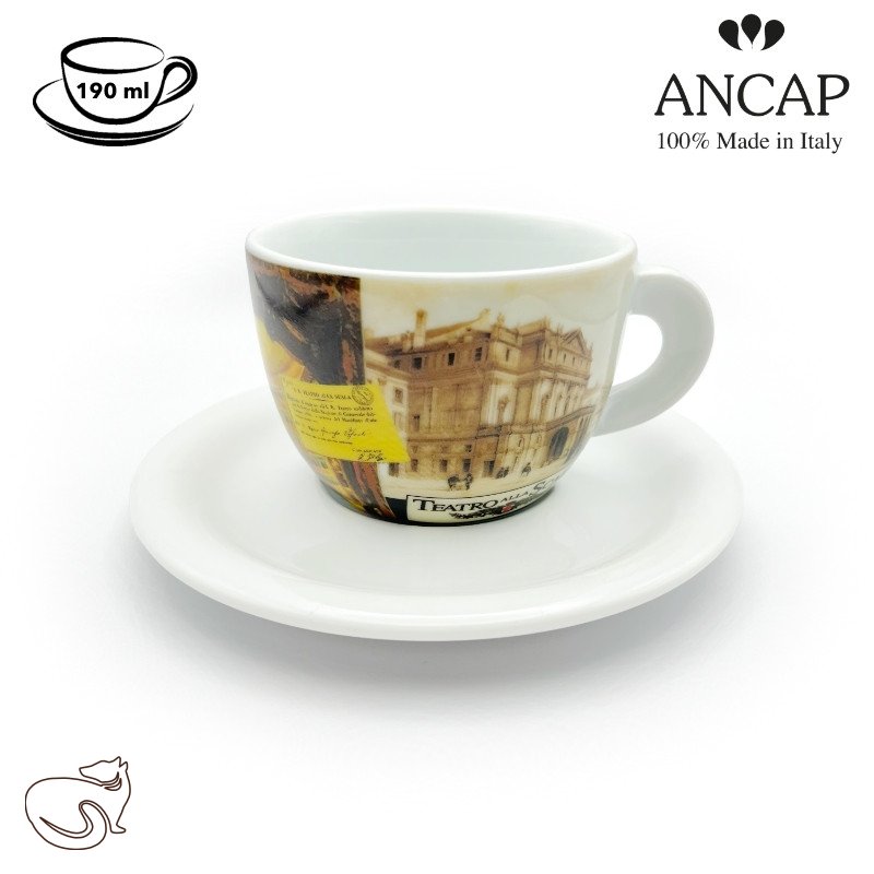 dAncap - чашка з блюдцем для капучино Grande Musica, Milano, 190 мл