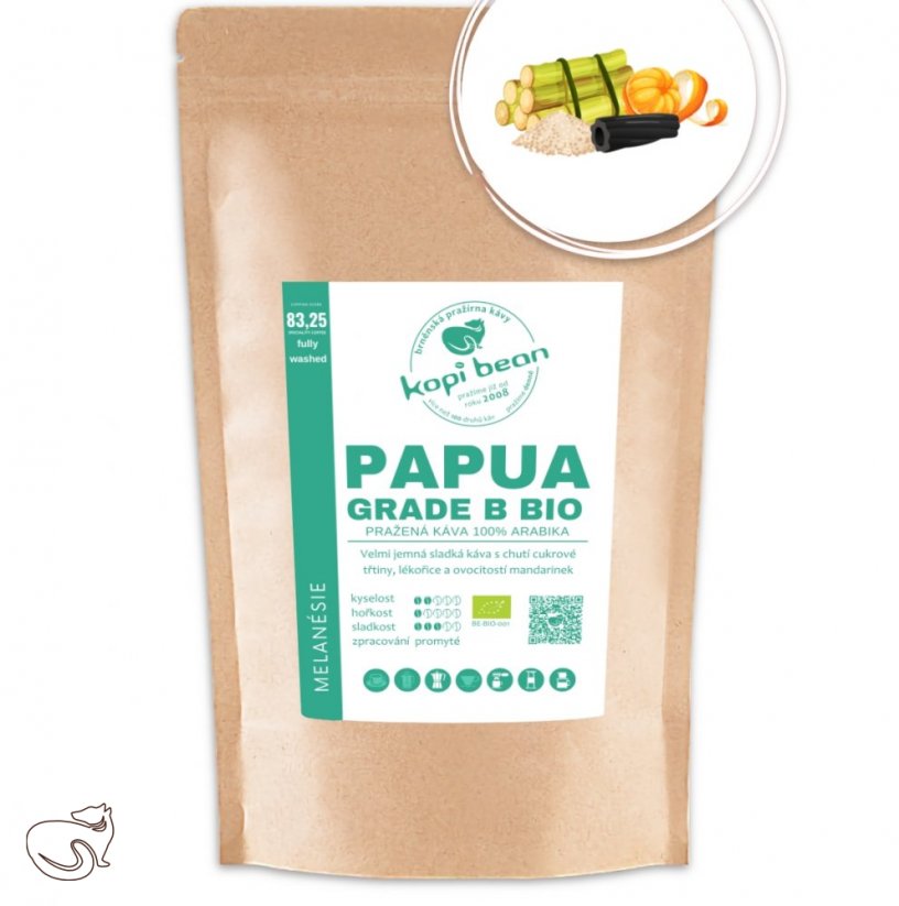 Papua New Guinea Grade B BIO - čerstvě pražená káva, min. 50g