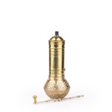 Traditional Turkish coffee and spice grinder TOPLU KAHVE round gold, 1 piece