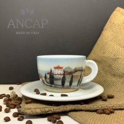 dAncap - šálek s podšálkem cappuccino Contrade, venkov, 190 ml