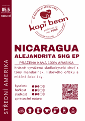 Nicaragua Finca Alejandrita SHG EP - čerstvě pražená káva, min. 50 g