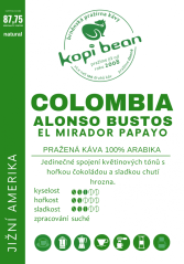 Colombia Alonso Bustos El Mirador Huila Papayo - čerstvá káva Arabika, min. 50 g