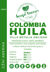 Colombia Huila L.A Calderon Villa Betulia Ombligon natural, свіжообсмажена кава, мін. 50 г