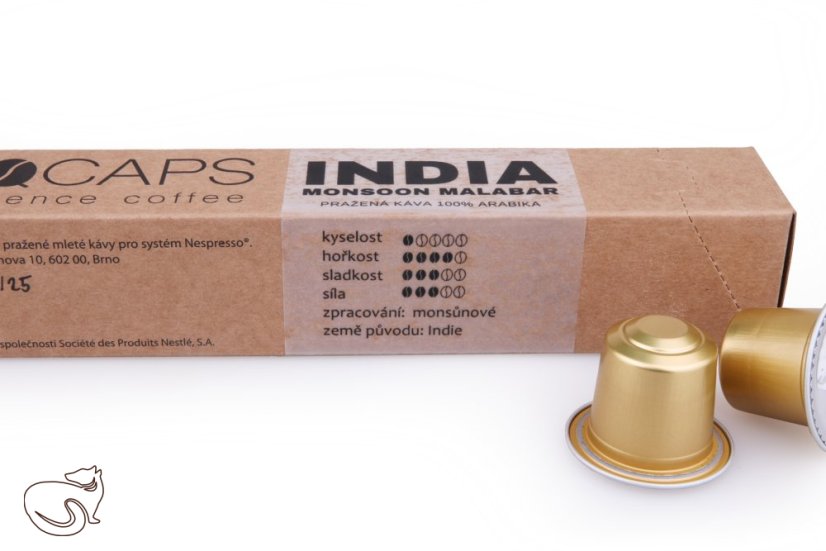 UNIQCAPS India Monsoon Malabar AA, капсули для Nespresso® свіжообсмаженої кави, мін. 10 шт