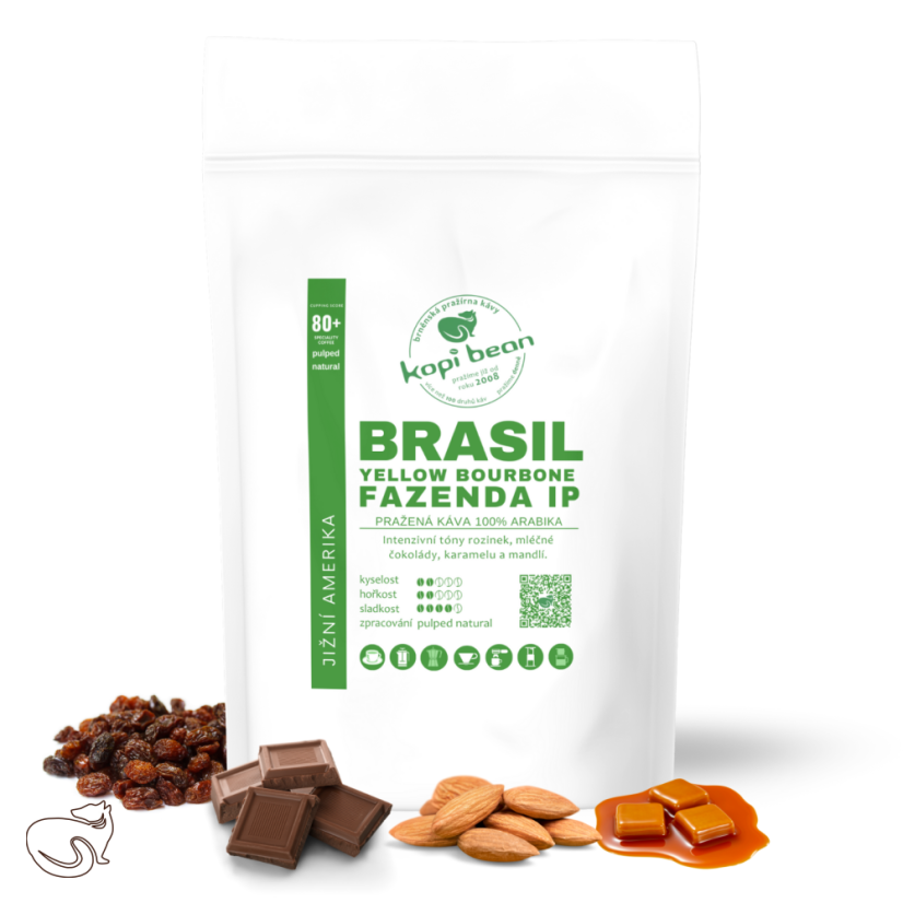 Brasil Fazenda IP Yellow Bourbone - čerstvě pražená káva, Arabika, min. 50g