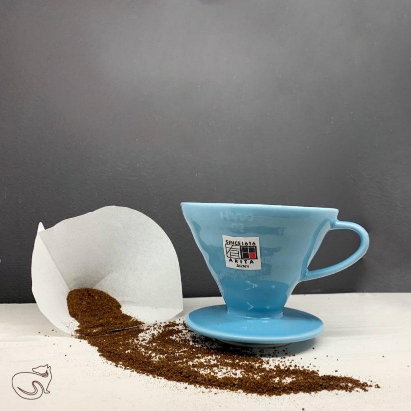 Hario, V60-02 Керамічна краплинна кавоварка, синя