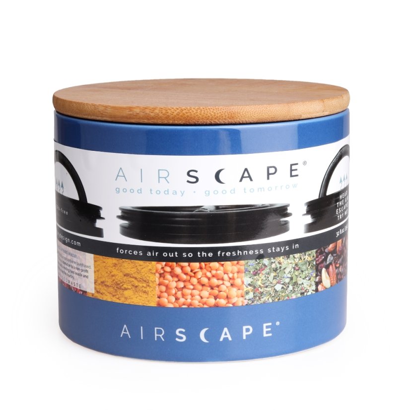 Airscape - Vacuum coffee jar ceramic Cobalt blue, 300 g