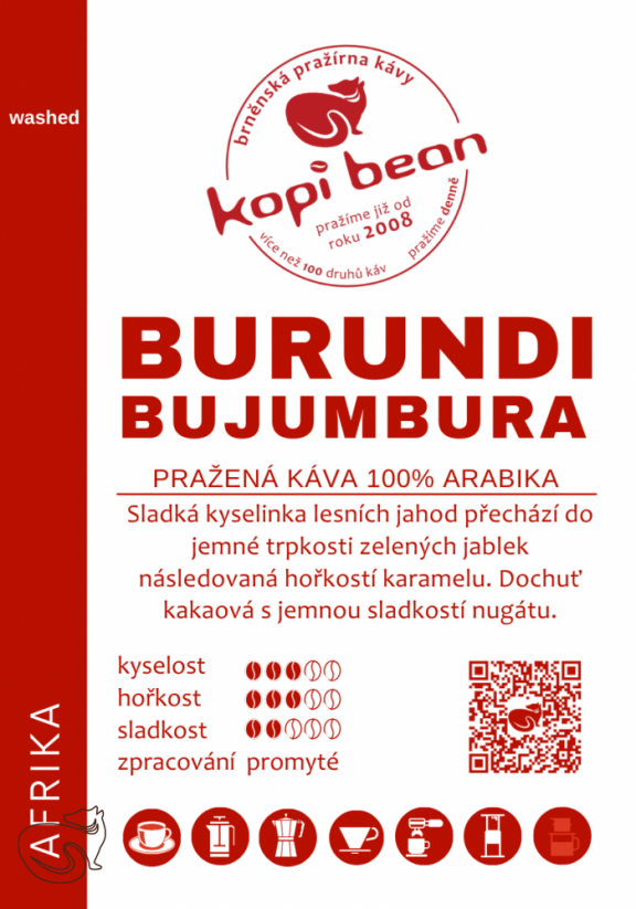 Burundi Bujumbura A - čerstvě pražená káva, min. 50g