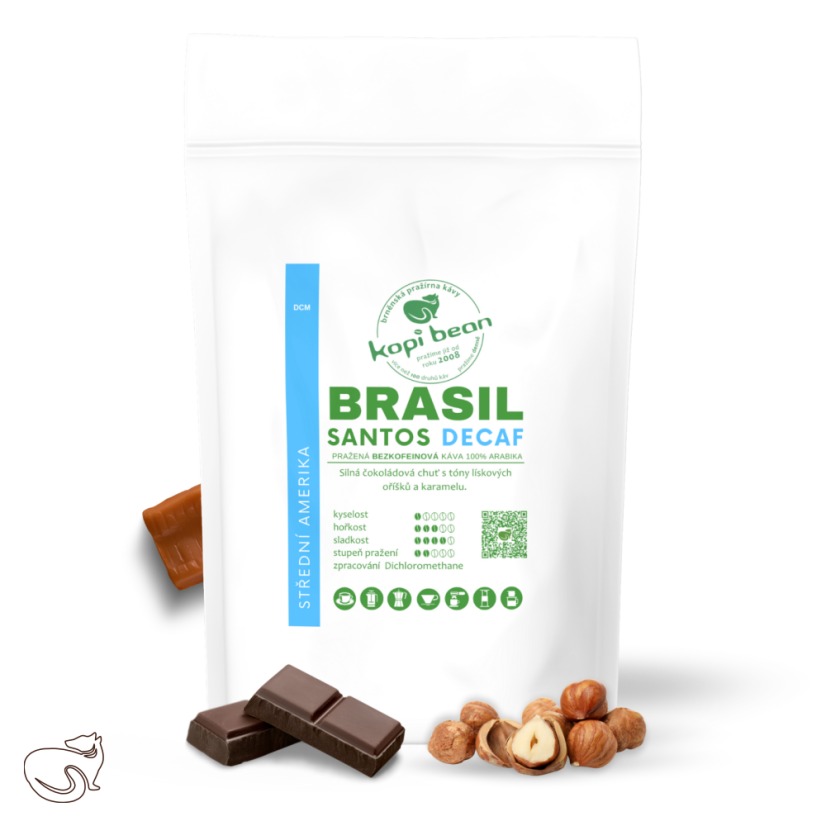 Brasil Santos Decaf DCM - čerstvě pražená bezkofeinová káva, min. 50 g