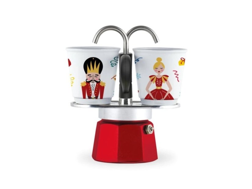 Bialetti - MINI EXPRESS + 2 šálky, Louskáček, kávovar, moka konvička, objem 2 šálky