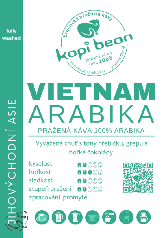 Vietnam Arabika - čerstvě pražená káva, min. 50g