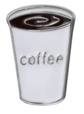 Clothes pin badge - Cup with coffee