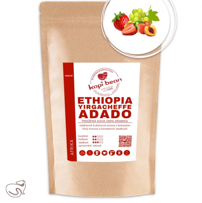 Ethiopia Yirgacheffe Adado - čerstvě pražená káva, min. 50 g