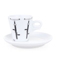 dAncap - šálka s podšálkou espresso Italia in Bici, predné svetlo, 70 ml