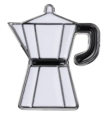 Clothes pin badge - Moka pot white