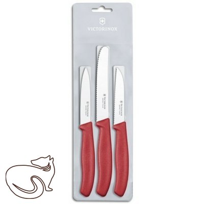 Victorinox -  sada nožů na zeleninu a uzeniny, čevená, 6.7111.3