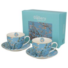 Duo - 2 porcelain mugs with saucers Almond Blossom V. Van Gogh, 270 ml