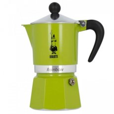 Bialetti - RAINBOW, moka pot green, volume 3 cups