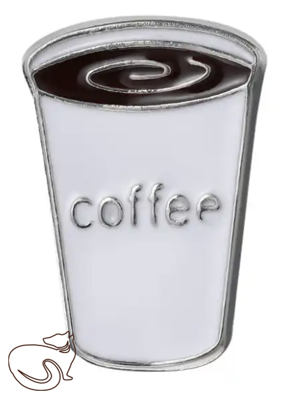 Clothes pin badge - Cup with coffee