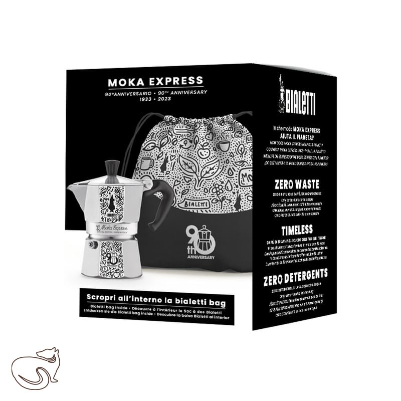 Bialetti - mocha Express for 90th anniversary + gift bag, 3 cups