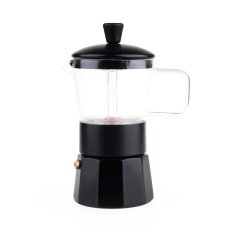 kawio | Glass Moka Pot – 3 cups – Black/Glass