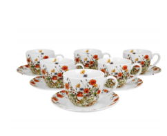 Duo - 6 porcelánových hrnků s podšálky Wild Bird, 250 ml