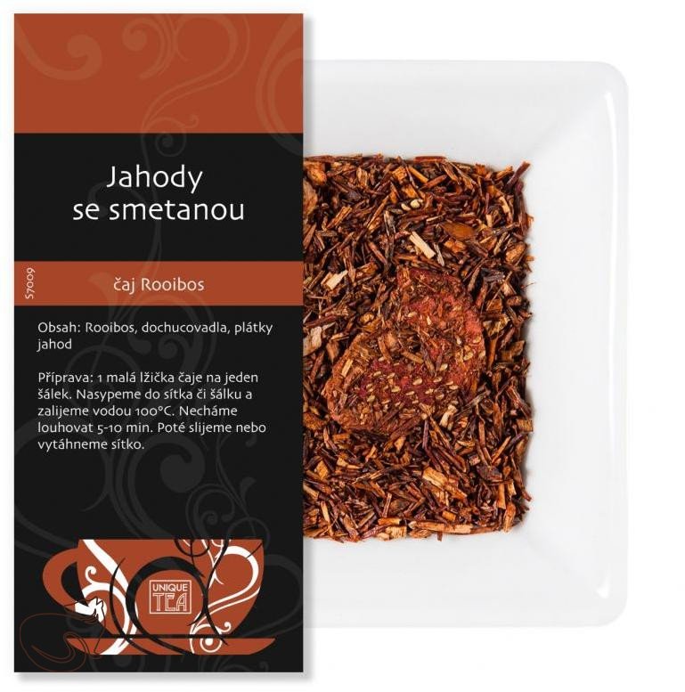 Jahody se smetanou – rooibos čaj aromatizovaný, min. 50g