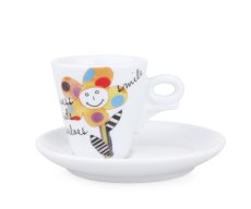 dAncap - šálka s podšálkou espresso Happy Life, slnečnica